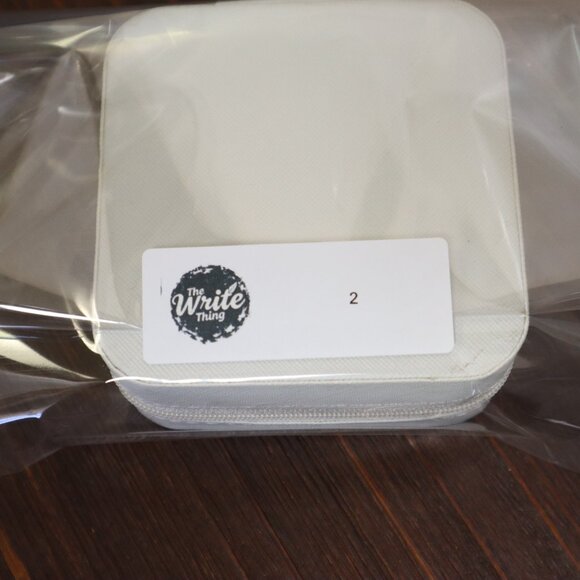 Small White Travel Jewelry Case With Mirror & "Love You More" Text - Picture 9 of 11